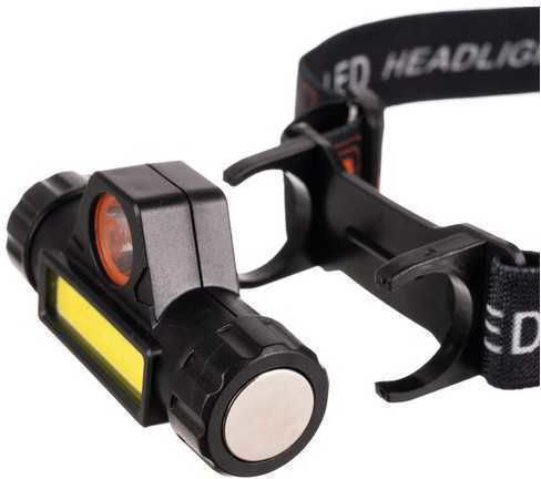 Lanternă frontală Idealstore 2 moduri de iluminare baterie încorporată 400 mAh unghi de înclinare de 120 de grade impermeabilă ABS COB-CREE LED luminozitate reglabilă rezistentă durabilă cablu de încărcare USB