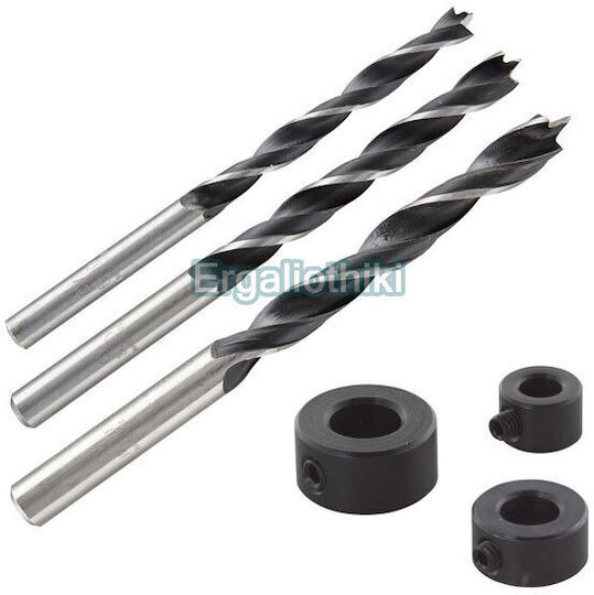 Wolfcraft Satz 3 Bohrer mit Zylindrischem Schaft für Holz και Glas/Fliesen
