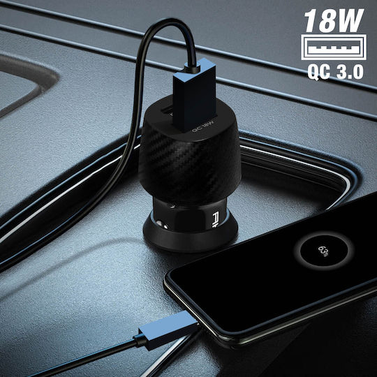 Car Charger 20w Dual Usb Qc 3.0 Output + Usb-c Power Delivery Akashi Black