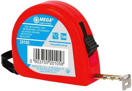Mega Μετροταινία με Αυτόματη Επαναφορά 13mm x 5m