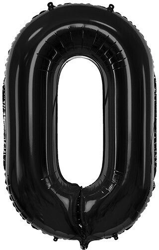 Luftballon Folie Jumbo Zahl 0 Schwarz 86cm