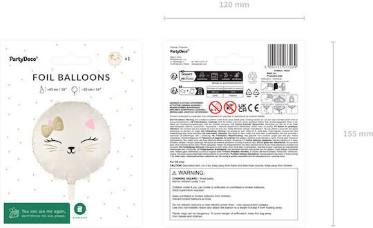 Balloon Foil Round Gold Kitten 45cm