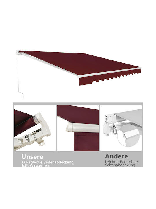 Costway Τέντα Βεράντας Κόκκινη 3.6x3m