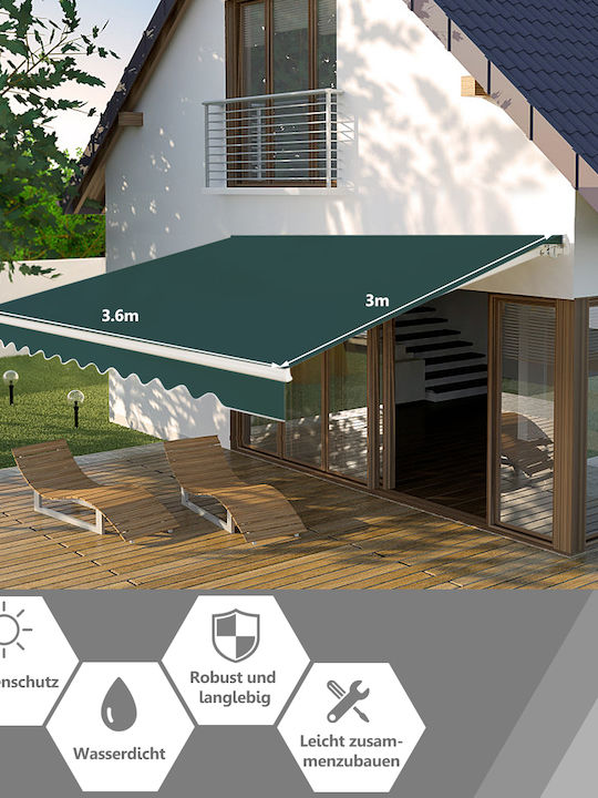 Costway Terrace Wall Tent Green 3.6x3cm