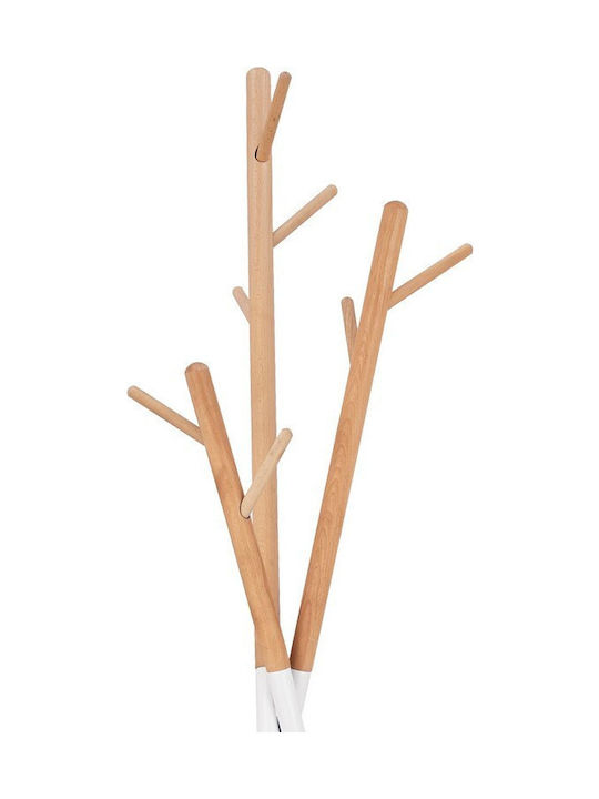 Pakketo Metallic Coat Rack White / Natural Sigar 49x51x187cm