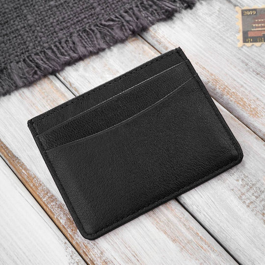Leder Minimalsistische Praktische Stand Karten Visitenkarten Schwarz T-151-bl