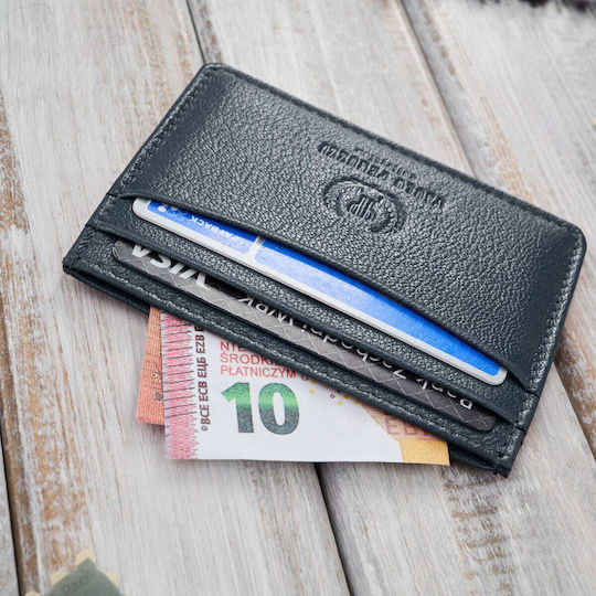 Leder Minimalistische Praktische Stand Karten Visitenkarten Blau T-151-nv