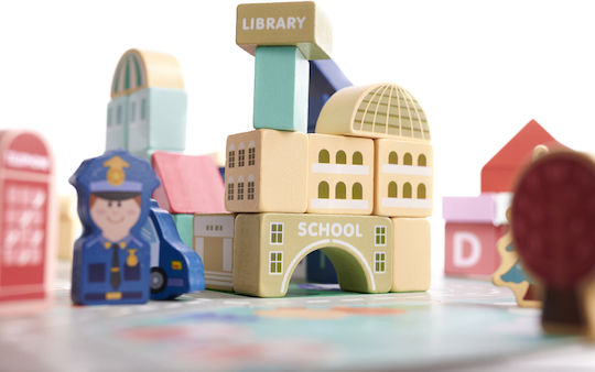 Blocuri Puzzle City Din Lemn 100buc