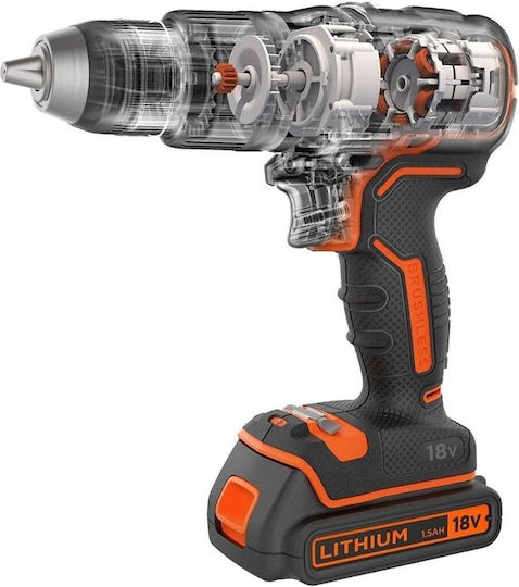 Black & Decker BCD383D2XK Κρουστικό Δραπανοκατσάβιδο Μπαταρίας 18V 2x1.5Ah