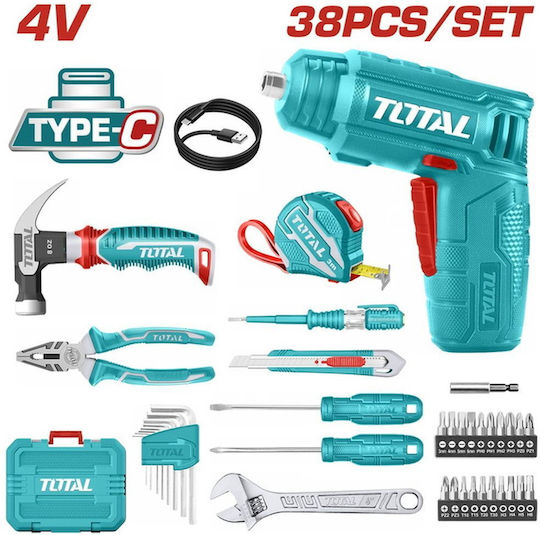 Total Super Select Schraubenzieher Batterie 4V Set 38 Stück