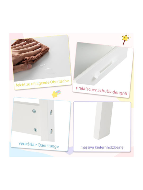 Kids Desk made of Melamine White 85x48x70cm