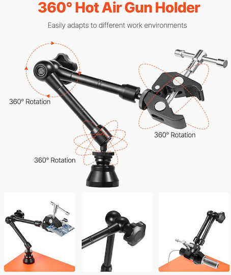 Vevor Magnetic Helping Hands Soldering Station 3x Magnifying Lamp Air Gun Holder