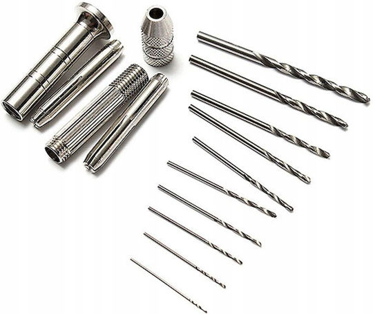 Manueller Mini-Router + Set mit 10 Bohrern 0,8-3mm Holz Kunststoff DIY