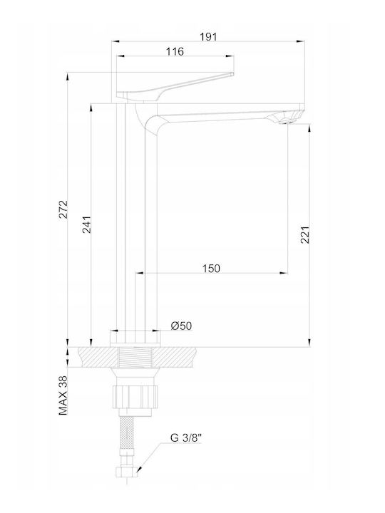 Invena Mixing Tall Sink Faucet Copper