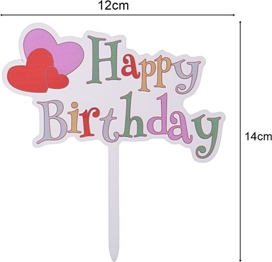 Cake Land Happy Birthday Cake Topper Colorful Acrylic