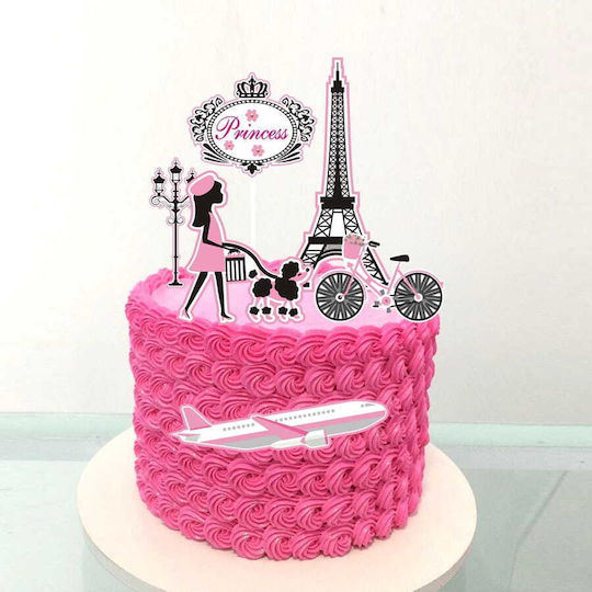 Cake Land Cake Topper Decorations Paris Woman Set of 6 Pieces