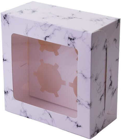 Cake Land Box of 10 Pieces Muffins 16x16x7.5cm Window Insert
