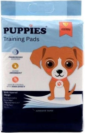 Puppies Επιδαπέδια Πάνα Σκύλου με Αυτοκόλλητο 60x60cm 30τμχ