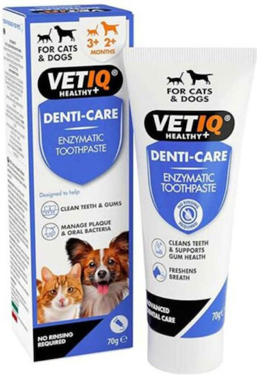 VetIQ Denti-Care 2 in 1 Οδοντόκρεμα για Σκύλους & Γάτες κατά της Πέτρας & Πλάκας 70gr