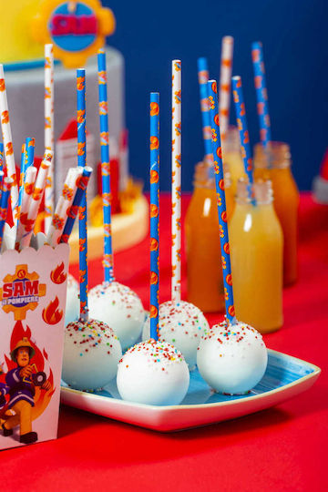Paper Straws Fireman Sam 80 Pcs