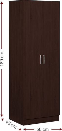 Double Door Wardrobe Wilson 2d Wenge 60x45x180cm