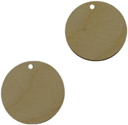 Wooden Circle Hole 5cm Set/6 Natural Plywood