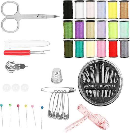 Sewing Kit Sewing Needles Assorted Colored Spools Scissors Accessories 70 Pieces Springos