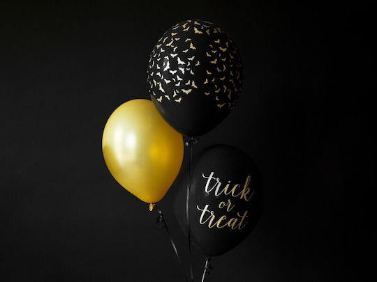 Balloon Latex Black Mπαλόνια Mαύρα Mε Nυχτερίδες Pastel 30cm