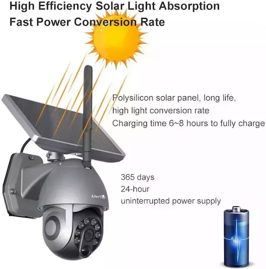 MMDSY007 IP Cameră de Supraveghere Wi-Fi Full HD+ 3MP Rezistentă la apă Pe baterii cu Comunicare Bidirecțională Gri