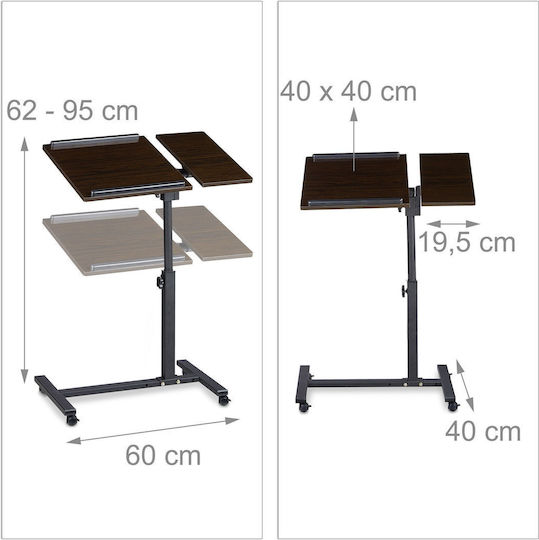 Relaxdays Stand pentru Laptop până la 19" Maro