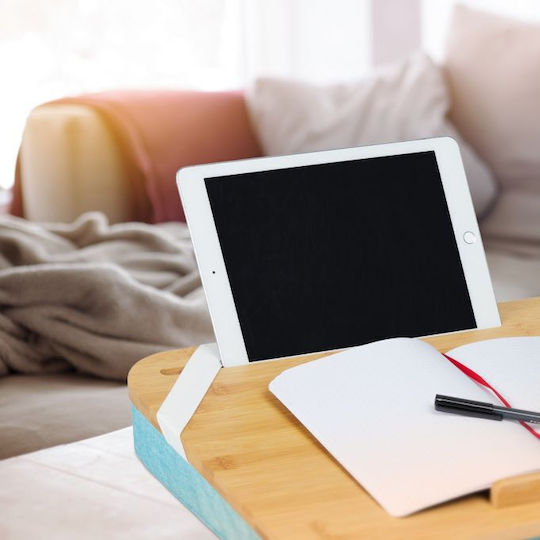 Relaxdays Bamboo Stand pentru Laptop până la 17.3" Albastru