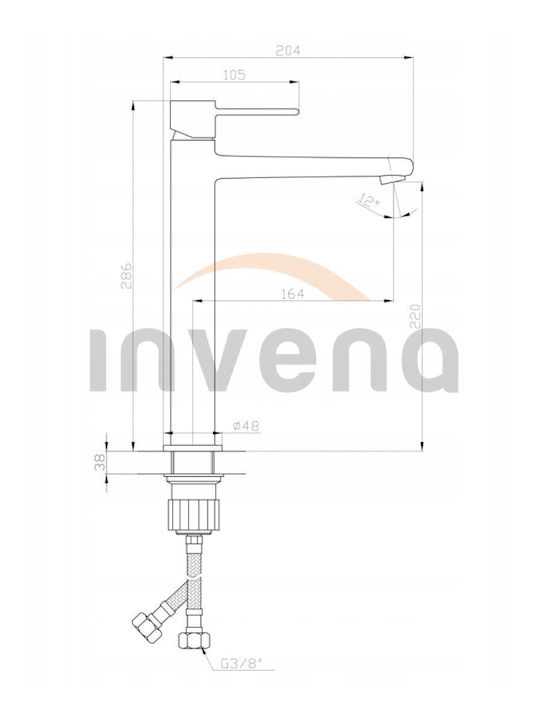 Invena Amestecare Robinet Chiuvetă Negru