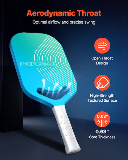 Vevor Pro Carbon Fiber Pickleball Paddle Aero Throat Honeycomb Core Racket