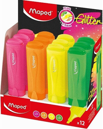 Maped Pep's Classic Fluo Glitter Μαρκαδόροι Υπογράμμισης Σετ 4 χρώματα