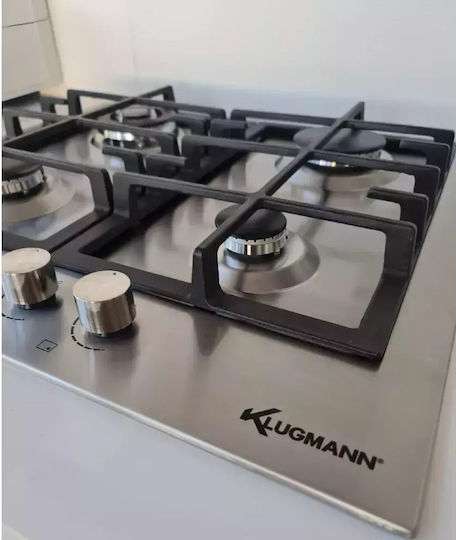 Klugmann Natural Gas Cooktop Autonomous 60x52εκ. Silver