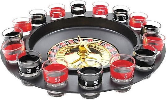 Idealstore Roulette Game Big Time Player Dimensions 6.5 X 4.8 Cm Equipped 16 Colored Numbered Shot Glasses Two Metal Balls Perfect Traditional Parties