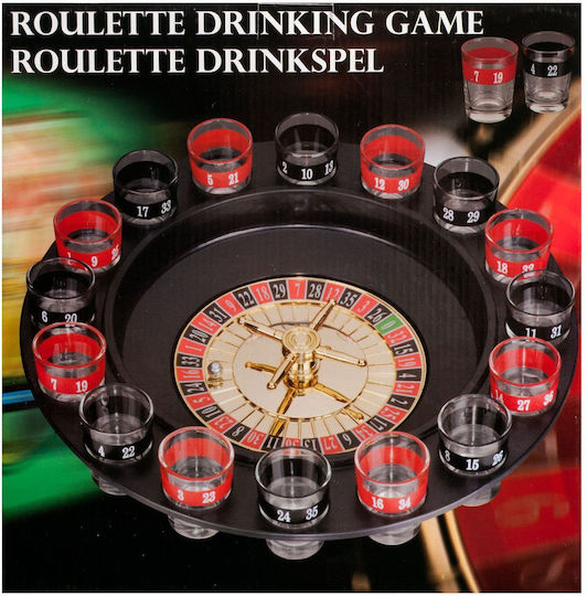 Idealstore Roulette Game Big Time Player Dimensions 6.5 X 4.8 Cm Equipped 16 Colored Numbered Shot Glasses Two Metal Balls Perfect Traditional Parties