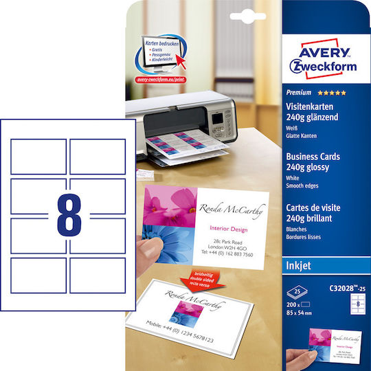 Avery Selbstklebende A4-Etiketten 85x54mm