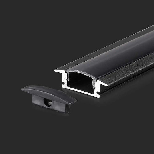 V-TAC Gemauert Aluminiumprofil für LED-Streifen mit Opal Abdeckung 200x2.4x0.7cm