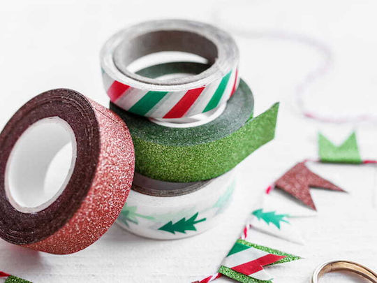 XMASfest Χριστουγεννιάτικη Κορδέλα Υφασμάτινη Πολύχρωμη 1000cm 4τμχ