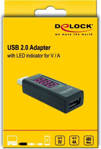 DeLock USB Led Indicator for Volt and Ampere 65569 USB Port Tester