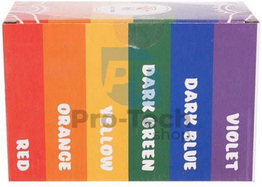 Set 6 Pungi Pudră Colorată Holi Idealstore Roșu Portocaliu Galben Verde Albastru Mov Fabricat din Ingrediente Naturale Sigure Non-iritante Fără Alergii Ideal pentru Zile de Naștere Festivaluri Evenimente