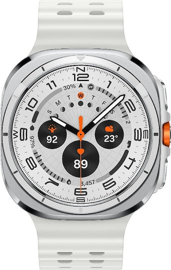 Samsung Galaxy Watch Ultra (2025) Titanium 47mm Waterproof with eSIM and Heart Rate Monitor (White)