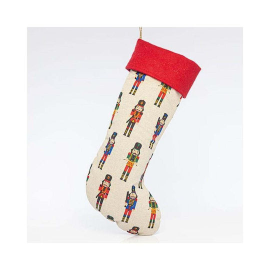 Weihnachtliche Dekorationssocken mit Nussknacker Beigefarbe