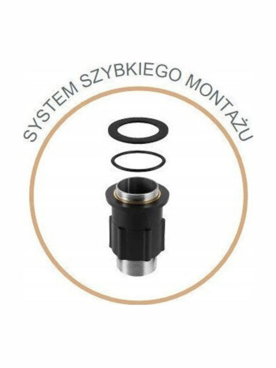 Invena Μπαταρία Κουζίνας Πάγκου Μαύρη