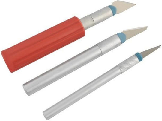 Set Cuțite de Modelare Idealstore Include 3 Mânere Diferite 13 Lame Diverse Dimensiuni Forme Ambalate Într-o Cutie cu Bandă Magnetică Perfect pentru Decupaj Sarcini Delicate de Modelare