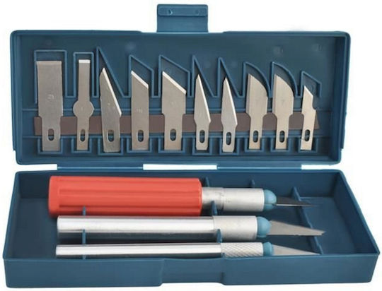 Set Cuțite de Modelare Idealstore Include 3 Mânere Diferite 13 Lame Diverse Dimensiuni Forme Ambalate Într-o Cutie cu Bandă Magnetică Perfect pentru Decupaj Sarcini Delicate de Modelare