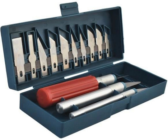 Set Cuțite de Modelare Idealstore Include 3 Mânere Diferite 13 Lame Diverse Dimensiuni Forme Ambalate Într-o Cutie cu Bandă Magnetică Perfect pentru Decupaj Sarcini Delicate de Modelare