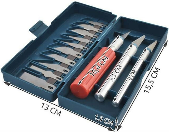 Set Cuțite de Modelare Idealstore Include 3 Mânere Diferite 13 Lame Diverse Dimensiuni Forme Ambalate Într-o Cutie cu Bandă Magnetică Perfect pentru Decupaj Sarcini Delicate de Modelare