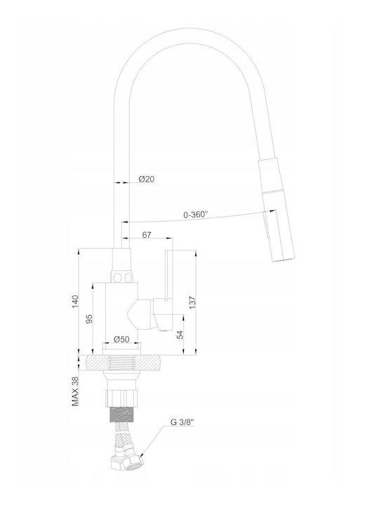 Invena Kitchen Faucet Counter Beige